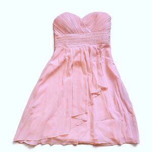 NWT Ever Pretty Pink Chiffon Strapless Ruched Formal Dress Gown Sz 4 Balletcore